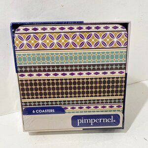 Portmeirion Pimpernel Coasters Atrium Set of 6 Square Brand New Sealed